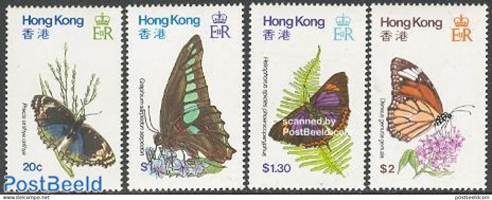 Hong Kong 1979 Butterflies 4v, Mint NH, Nature - Butterflies - Unused Stamps