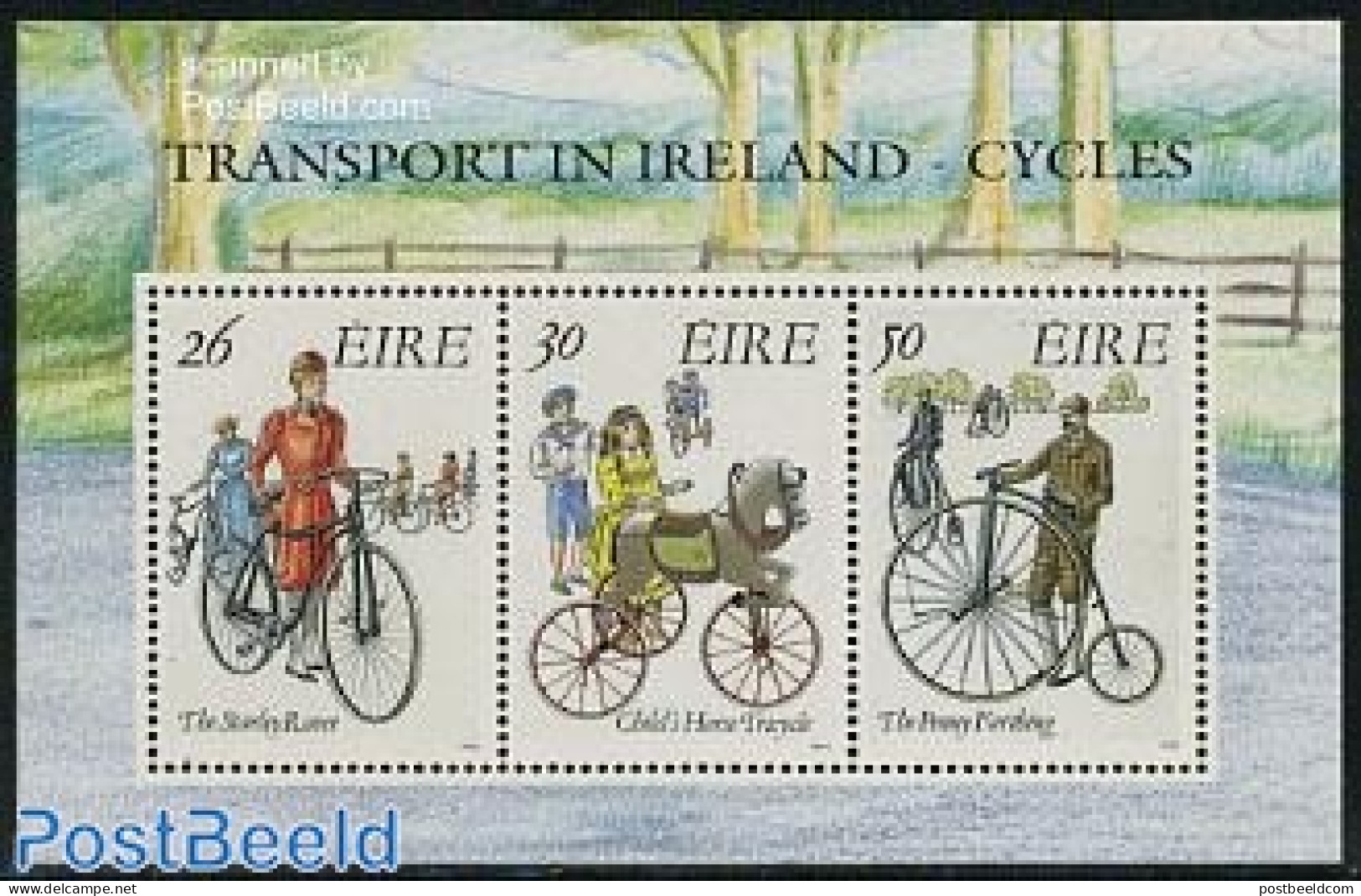 Ireland 1991 Historic Bicycles S/s, Mint NH, Sport - Cycling - Art - Fashion - Ungebraucht