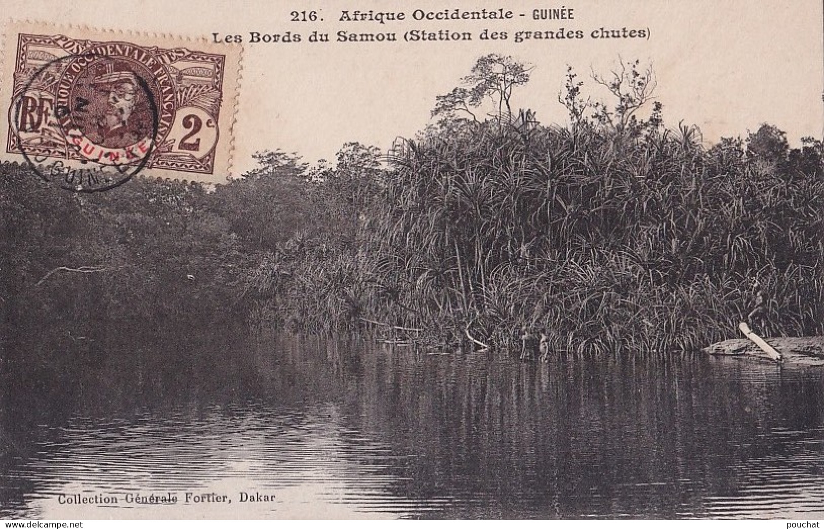 D9- AFRIQUE OCCIDENTALE - GUINEE - LES BORDS DU SAMOU  - STATION DES GRANDS CHUTES -  EN  1908 - Guinée Française