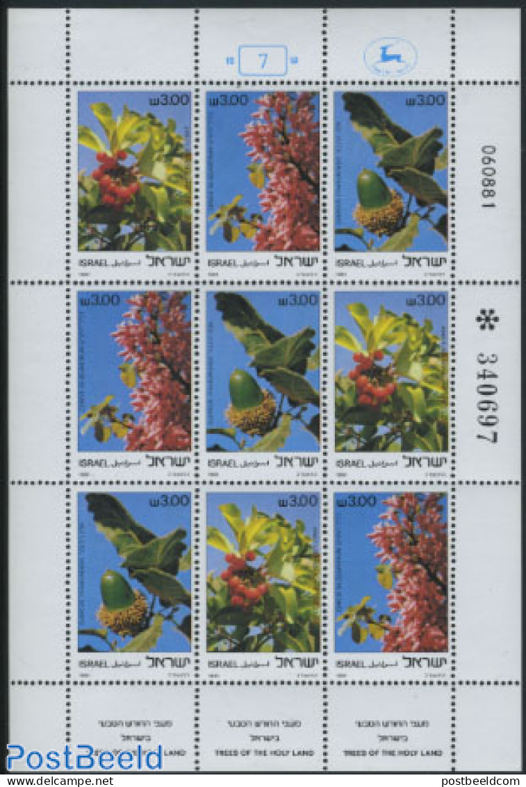 Israel 1981 Trees M/s, Mint NH, Nature - Flowers & Plants - Trees & Forests - Ongebruikt (met Tabs)