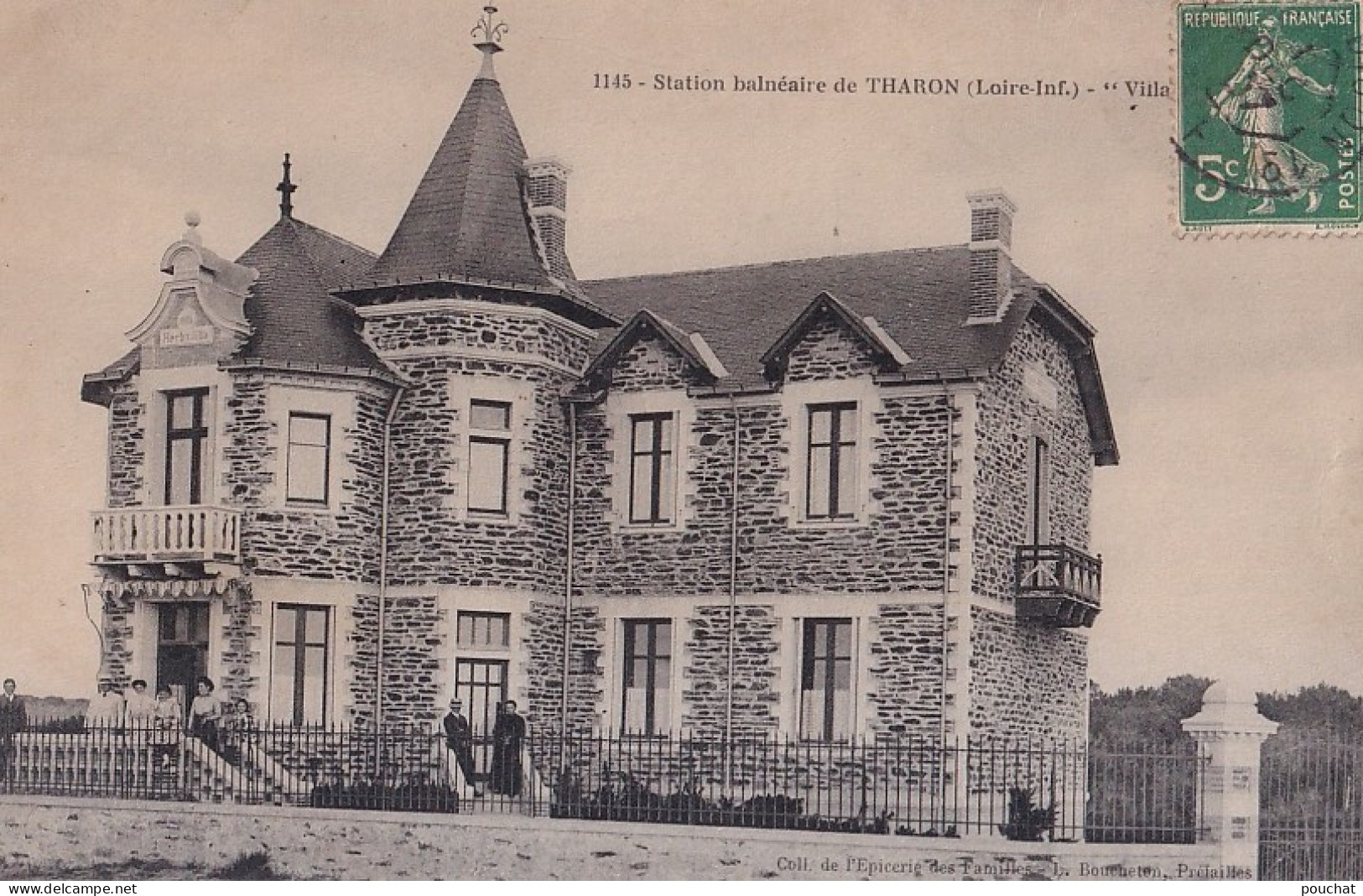 D9-44) THARON - STATION BALNEAIRE DE THARON VILLA HERBADILLA - EN 1918   - Tharon-Plage