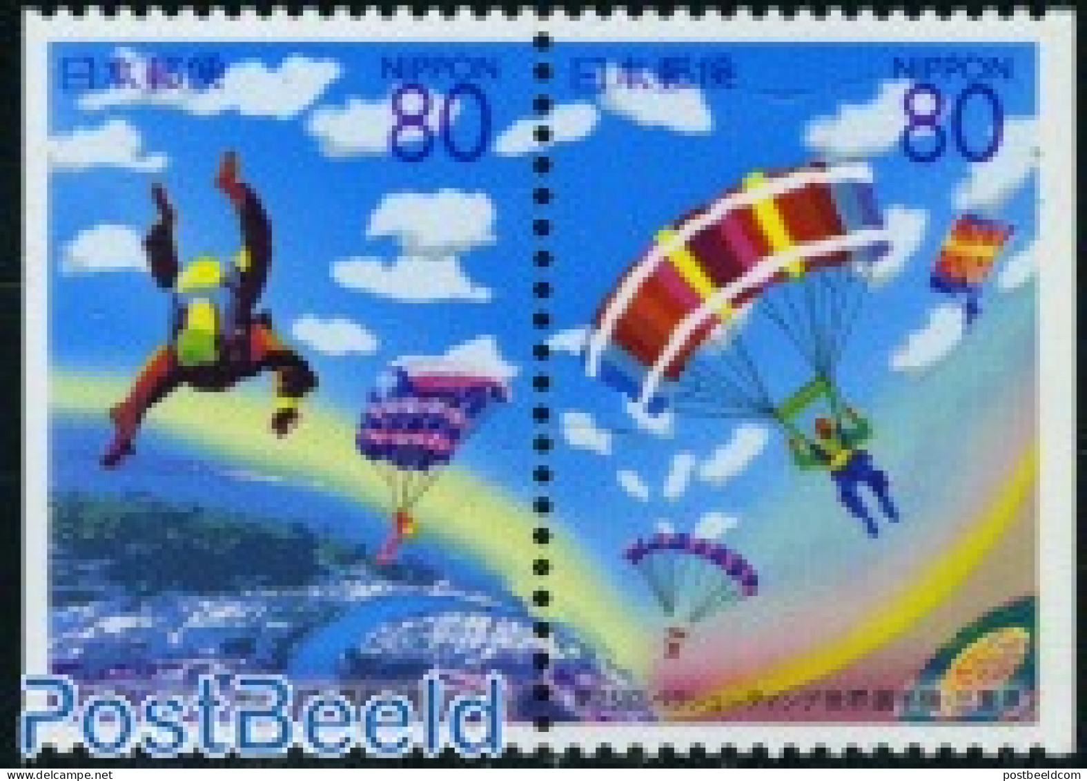 Japan 2000 Parachute Jumping Booklet Pair, Mint NH, Sport - Parachuting - Unused Stamps