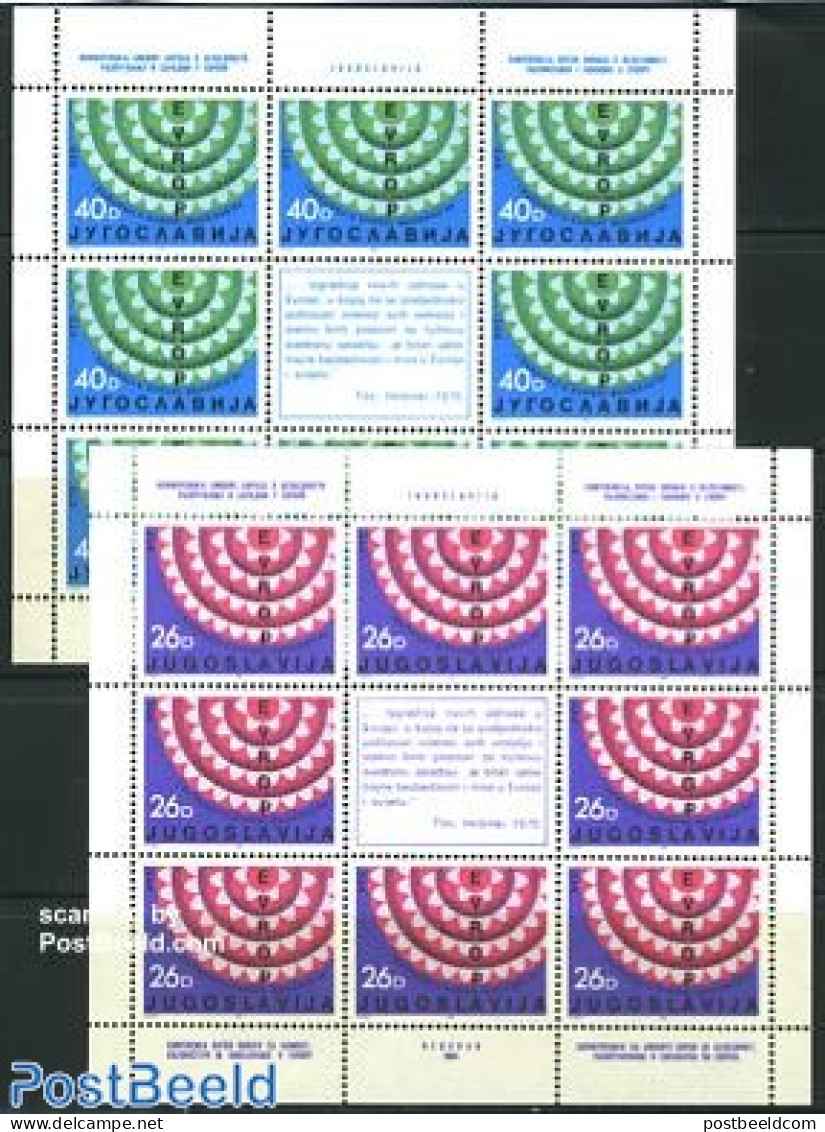Yugoslavia 1984 European Safety 2 M/ss, Mint NH, History - Europa Hang-on Issues - Unused Stamps