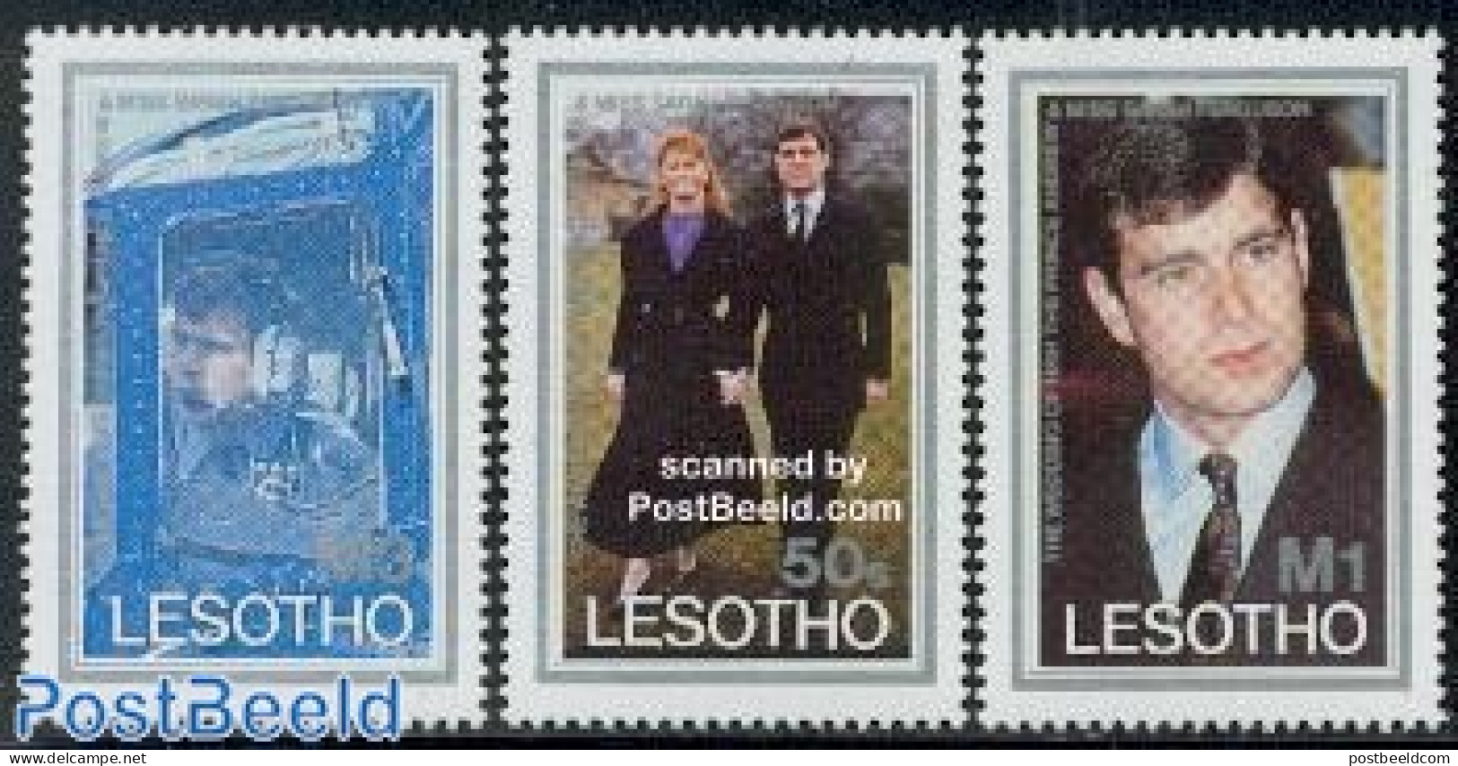 Lesotho 1986 Andrew & Sarah Wedding 3v, Mint NH, History - Kings & Queens (Royalty) - Familias Reales