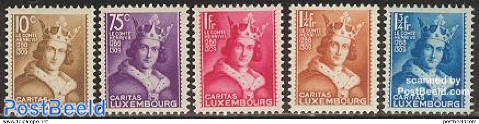 Luxemburg 1933 Child Welfare 5v, Unused (hinged), History - Kings & Queens (Royalty) - Ongebruikt