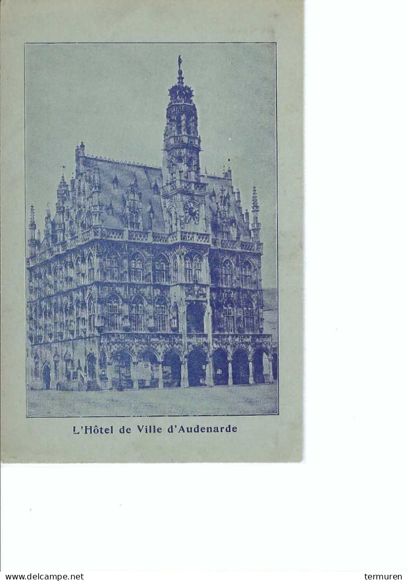 Oudenaarde : Stadhuis Staat  Op Achterzijde Van Een Schoolkaart Van Brussel (kaart Van 50 Goede Noten) - Oudenaarde