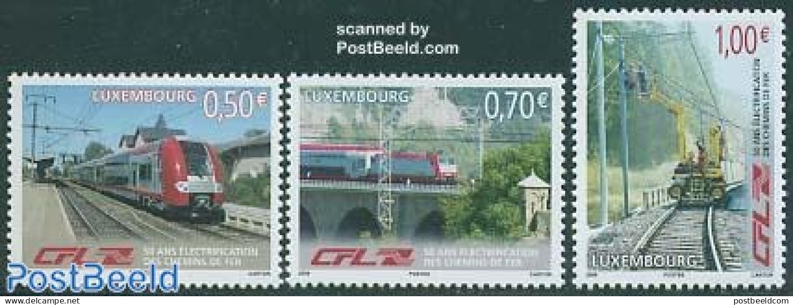 Luxemburg 2006 Electric Railways 3v, Mint NH, Transport - Railways - Art - Bridges And Tunnels - Ungebraucht