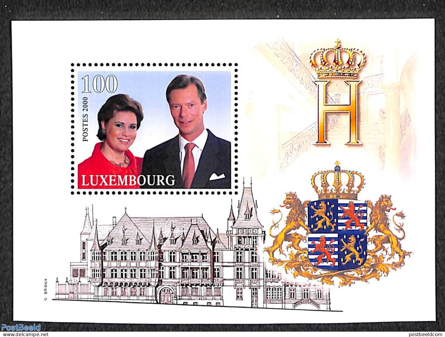 Luxemburg 2000 Prince Henri Accession S/s, Mint NH, History - Coat Of Arms - Kings & Queens (Royalty) - Nuovi