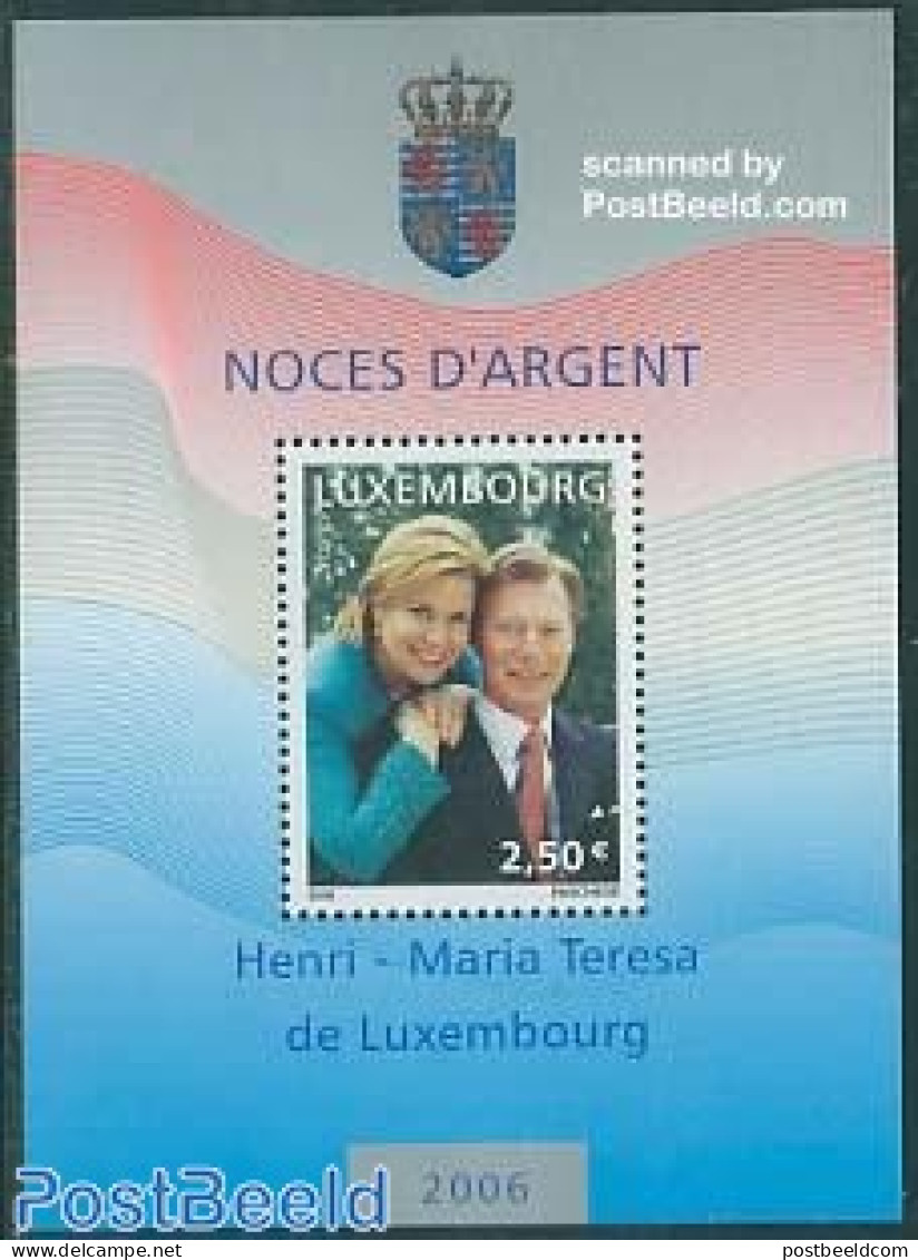 Luxemburg 2006 Silver Wedding S/s, Mint NH, History - Kings & Queens (Royalty) - Neufs
