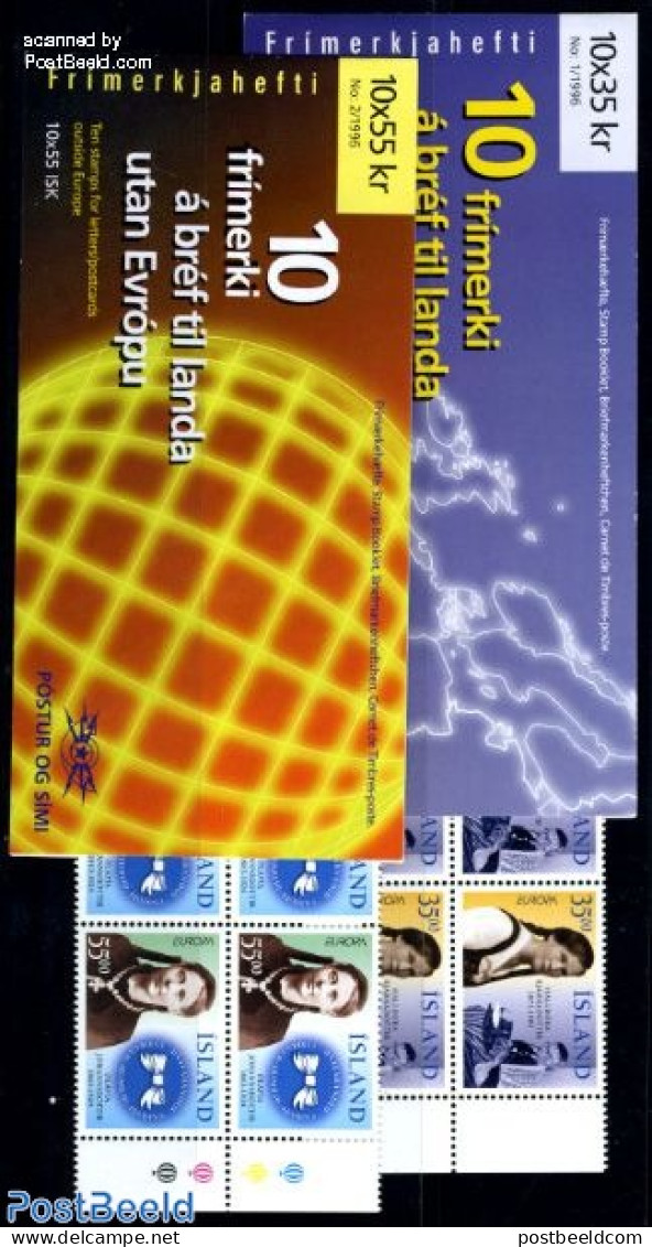 Iceland 1996 Europa, 2 Booklets, Mint NH, History - Europa (cept) - Women - Stamp Booklets - Ongebruikt