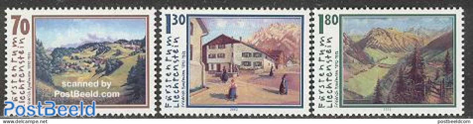 Liechtenstein 2002 Landscape Paintings 3v, Mint NH, Art - Paintings - Unused Stamps