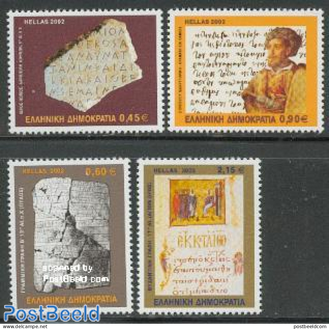 Greece 2002 Greek Language 4v, Mint NH, Art - Books - Handwriting And Autographs - Unused Stamps