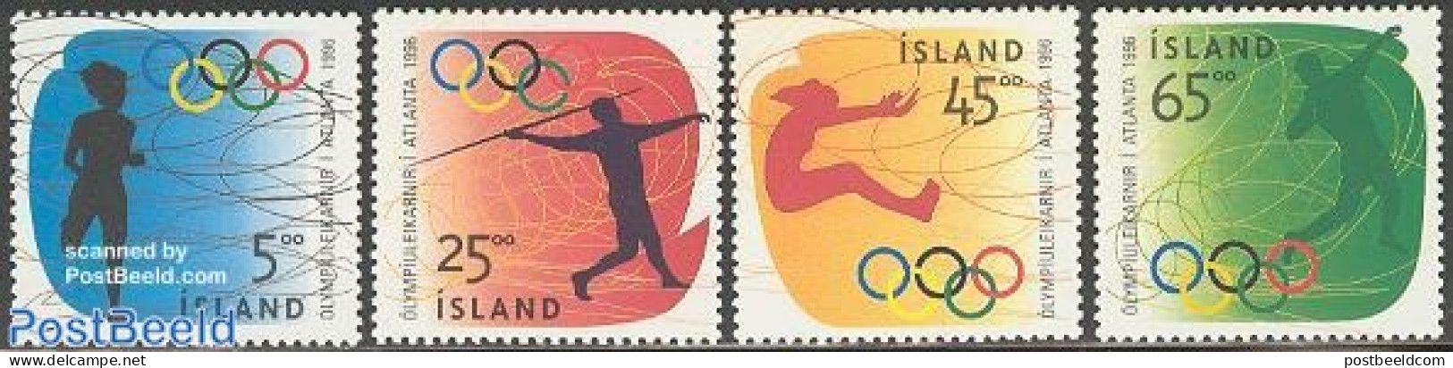 Iceland 1996 Olympic Games Atlanta 4v, Mint NH, Sport - Athletics - Olympic Games - Ungebraucht