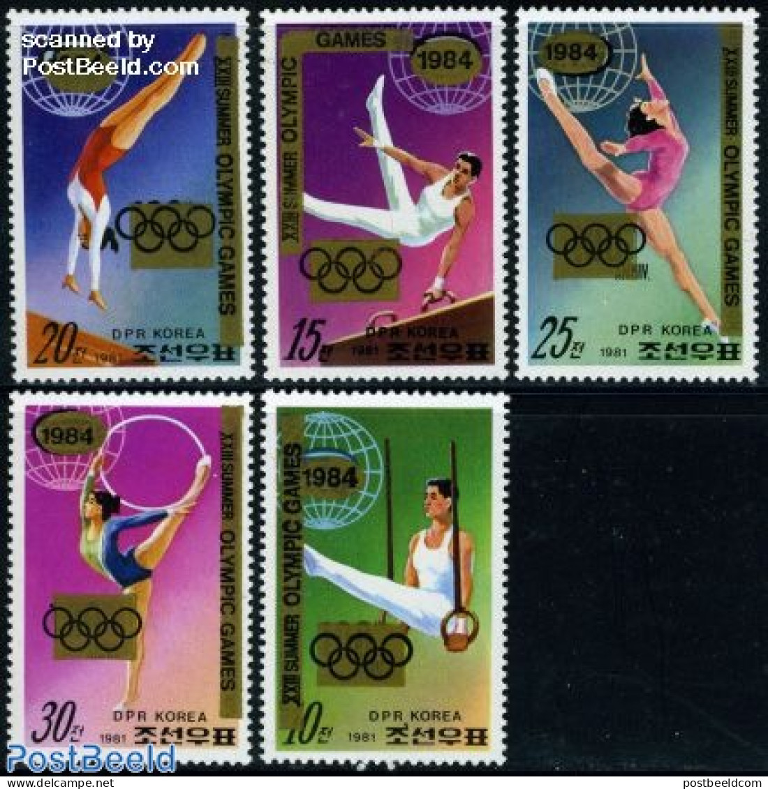 Korea, North 1983 Olympic Games 5v (overprints On Gymnastics), Mint NH, Sport - Gymnastics - Olympic Games - Gymnastics