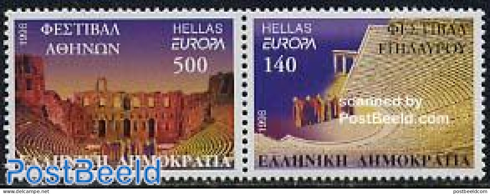 Greece 1998 Europa, Festivals 2v [:], Mint NH, History - Performance Art - Europa (cept) - Theatre - Unused Stamps