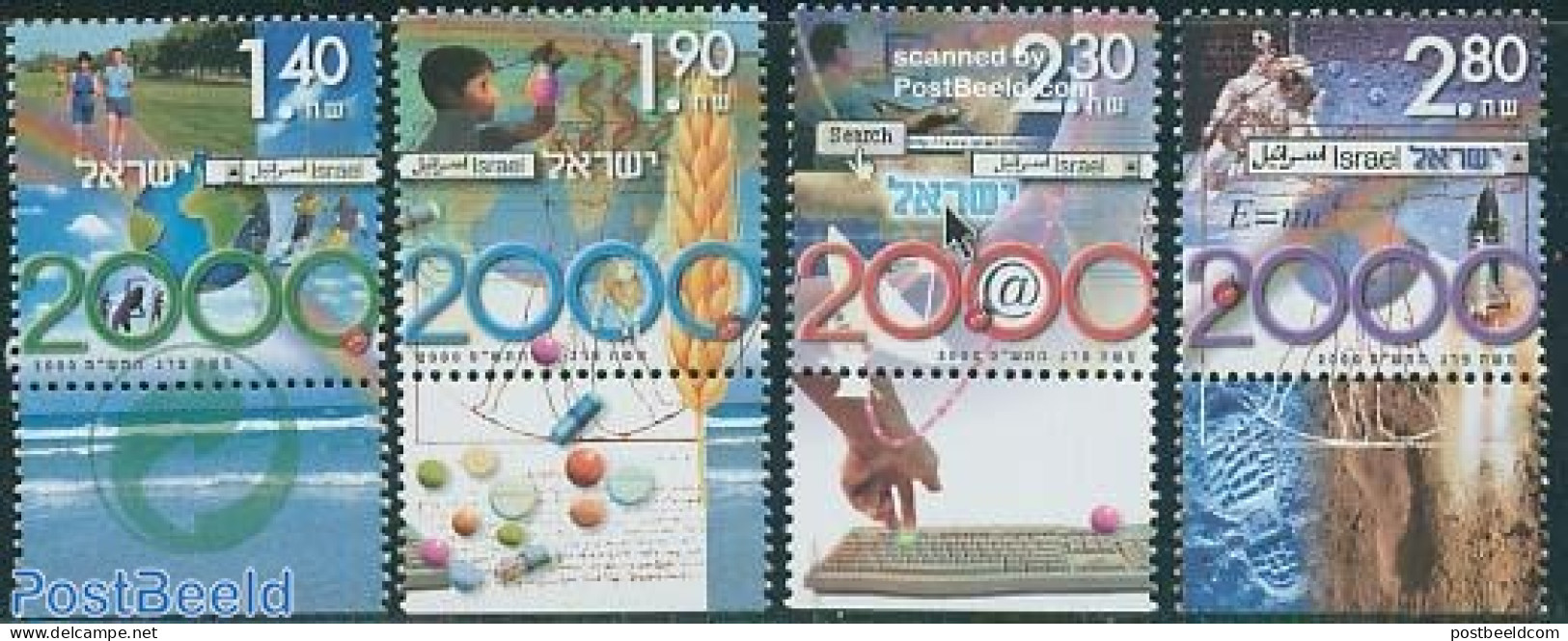 Israel 2000 The Year 2000 4v, Mint NH, Health - Science - Sport - Transport - Health - Computers & IT - Sport (other A.. - Ungebraucht (mit Tabs)