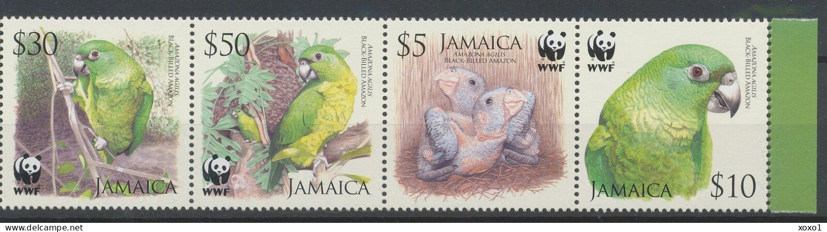 Jamaica 2006 MiNr. 1122 - 1125 Jamaika WWF Birds, Parrots, Black-billed Amazon 4v MNH** 3.20 € - Pappagalli & Tropicali