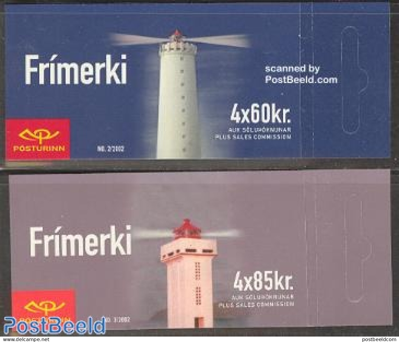 Iceland 2002 Lighthouses 2x4v In Booklets, Mint NH, Various - Stamp Booklets - Lighthouses & Safety At Sea - Nuovi