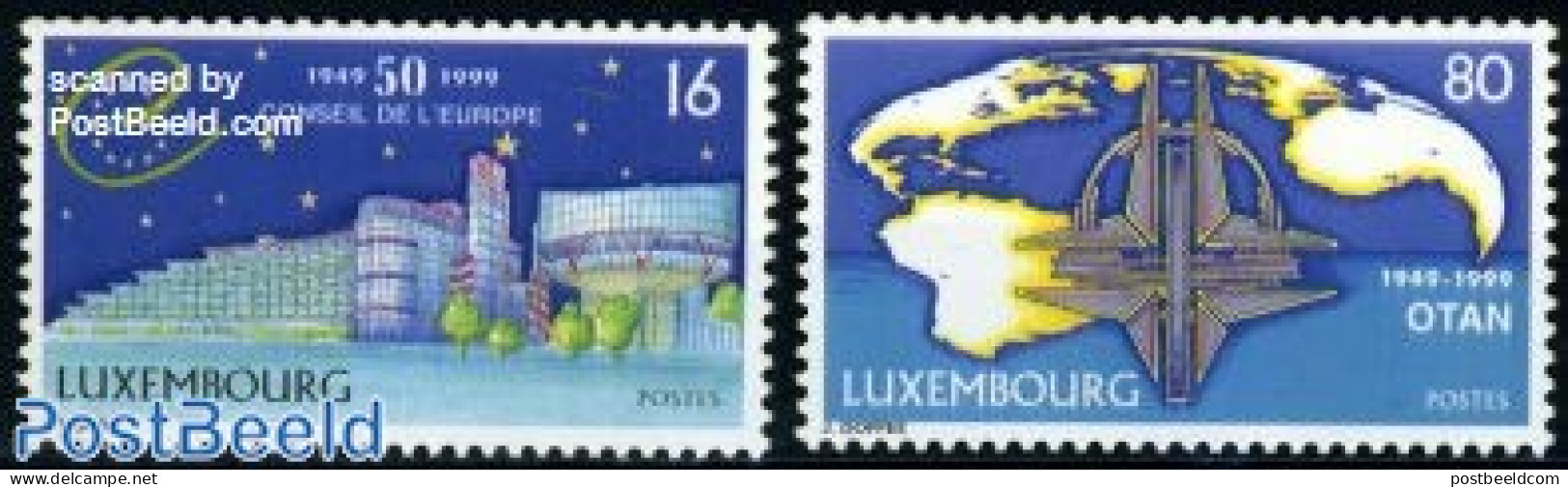 Luxemburg 1999 European Council, NATO 2v, Mint NH, History - Various - Europa Hang-on Issues - NATO - Maps - Ongebruikt