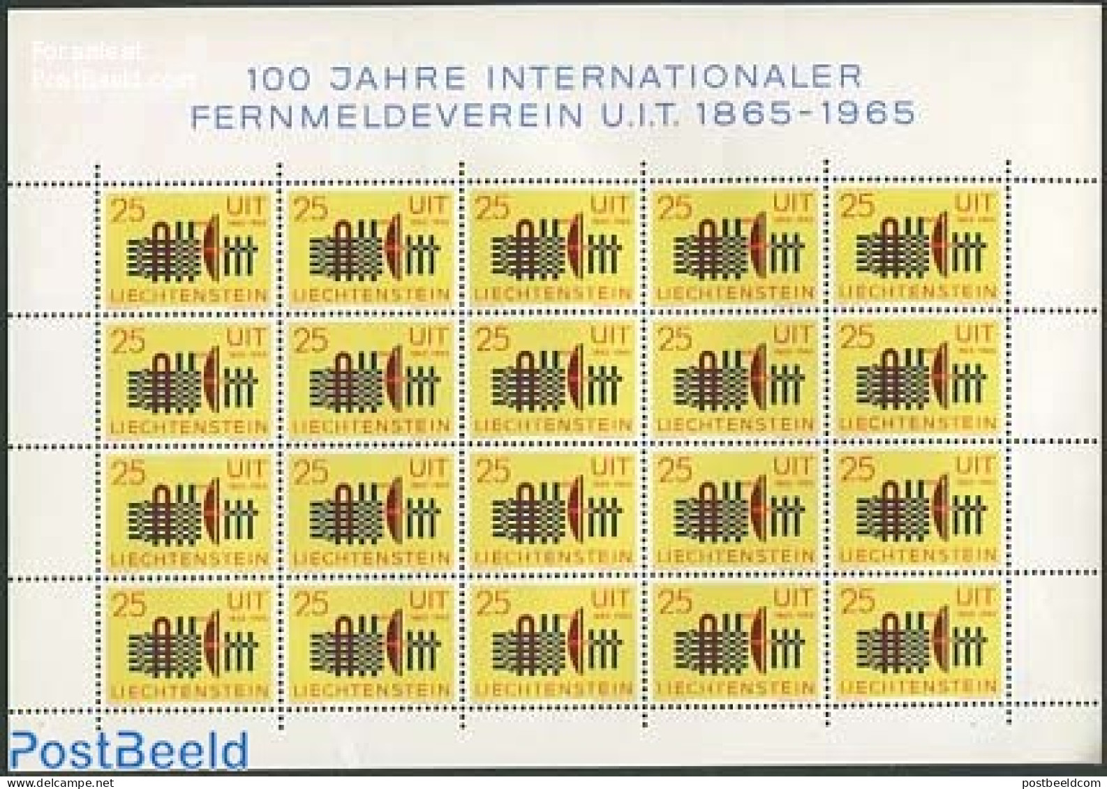 Liechtenstein 1965 I.T.U. M/s, Mint NH, Science - Various - Telecommunication - I.T.U. - Neufs