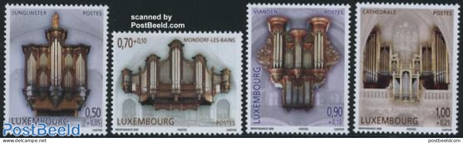 Luxemburg 2008 Organs 4v, Mint NH, Performance Art - Music - Musical Instruments - Nuevos