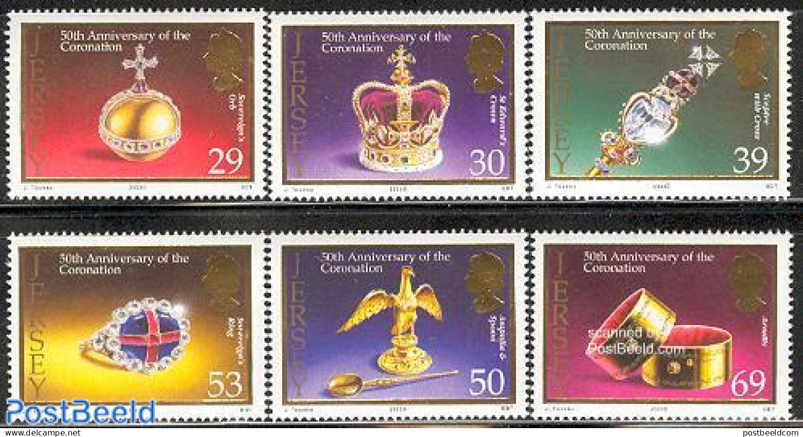 Jersey 2003 Golden Jubilee 6v, Mint NH, History - Kings & Queens (Royalty) - Familias Reales