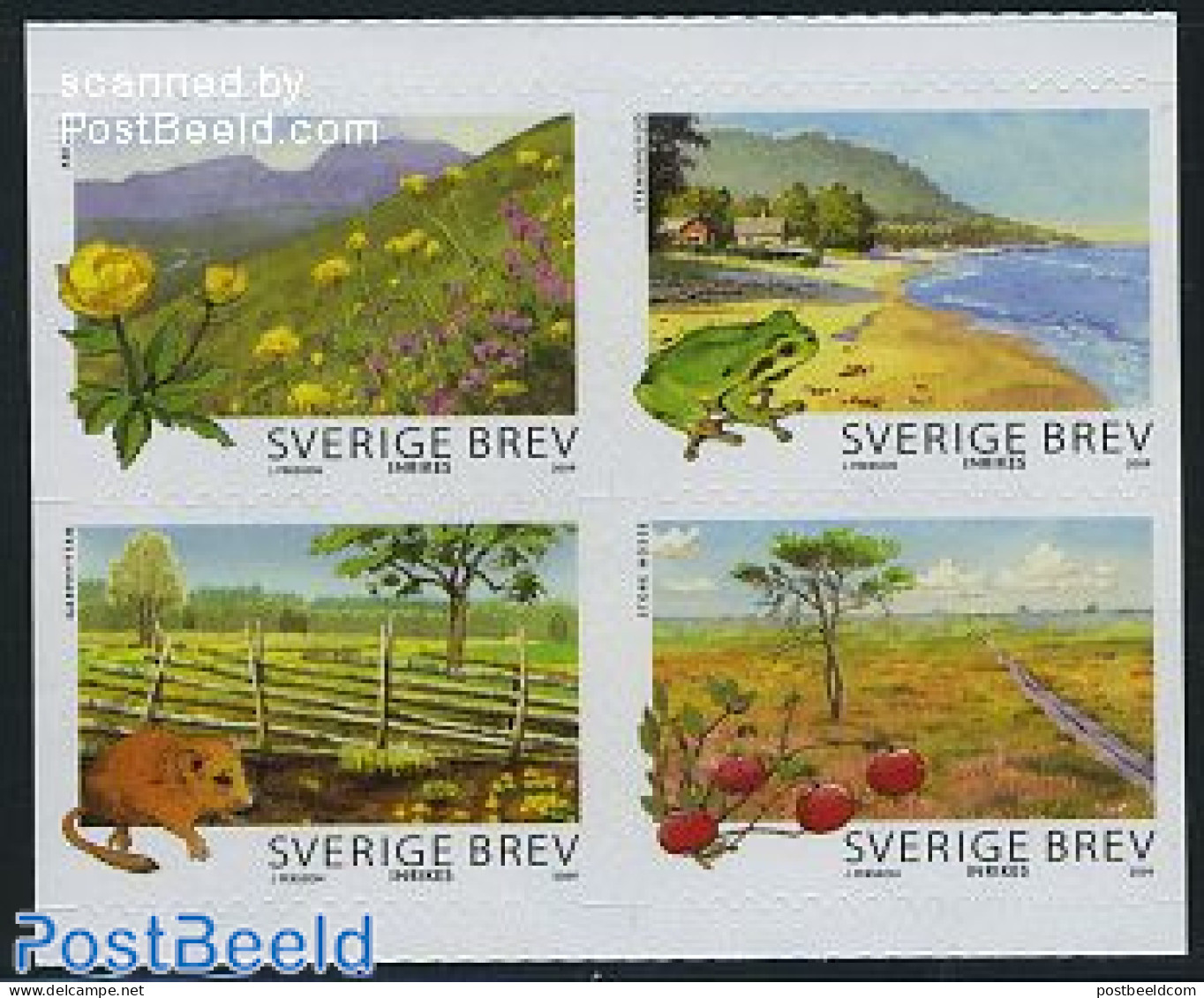 Sweden 2009 Summer Nature 4v S-a, Mint NH, Nature - Animals (others & Mixed) - Flowers & Plants - Frogs & Toads - Nuevos