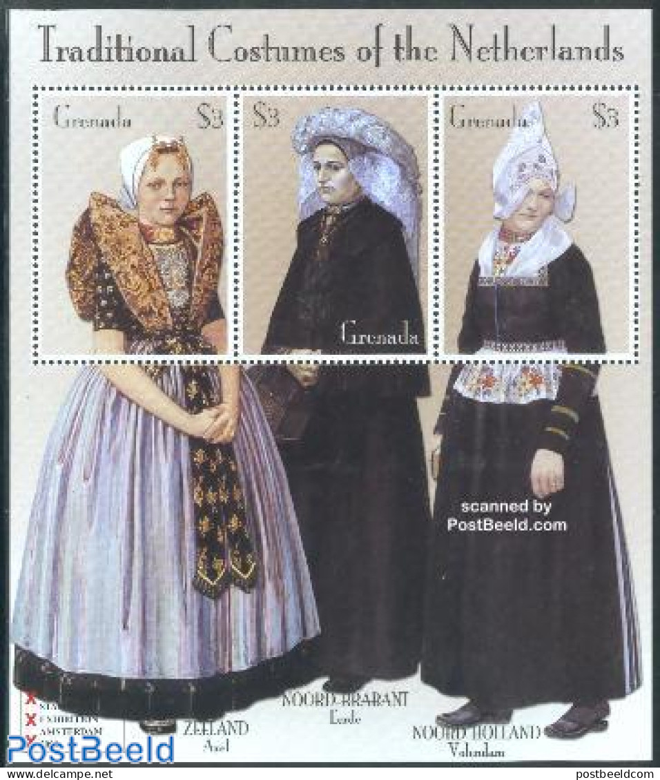 Grenada 2002 Dutch Costumes S/s, Mint NH, History - Various - Netherlands & Dutch - Costumes - Geografia