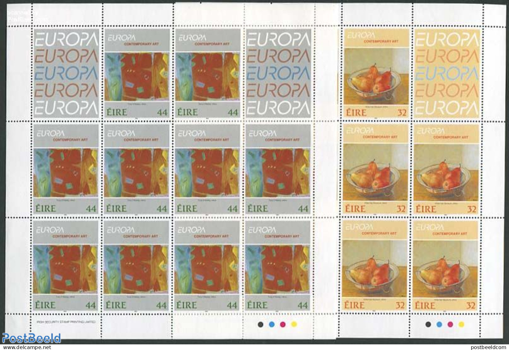 Ireland 1993 Europa, Modern Art 2 M/s, Mint NH, History - Europa (cept) - Art - Modern Art (1850-present) - Paintings - Unused Stamps