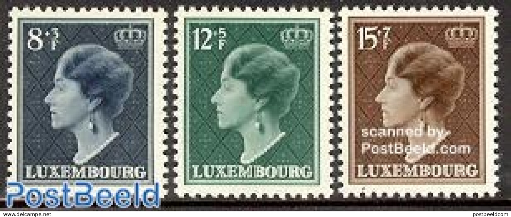 Luxemburg 1949 Jubilee 3v (from S/s), Mint NH, History - Kings & Queens (Royalty) - Neufs