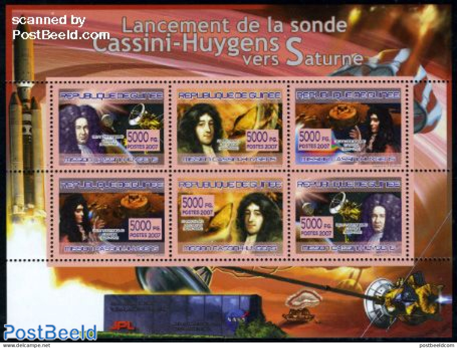 Guinea, Republic 2007 Mission Cassini-Huygens 6v M/s, Mint NH, Science - Transport - Astronomy - Space Exploration - Astrologie