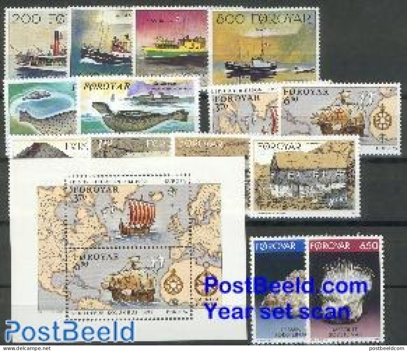 Faroe Islands 1992 Yearset 1992 (14v+1s/s), Mint NH, Various - Yearsets (by Country) - Zonder Classificatie