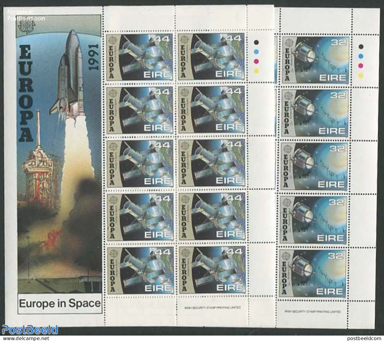 Ireland 1991 Europa 2 M/ss, Mint NH, History - Transport - Europa (cept) - Space Exploration - Nuovi