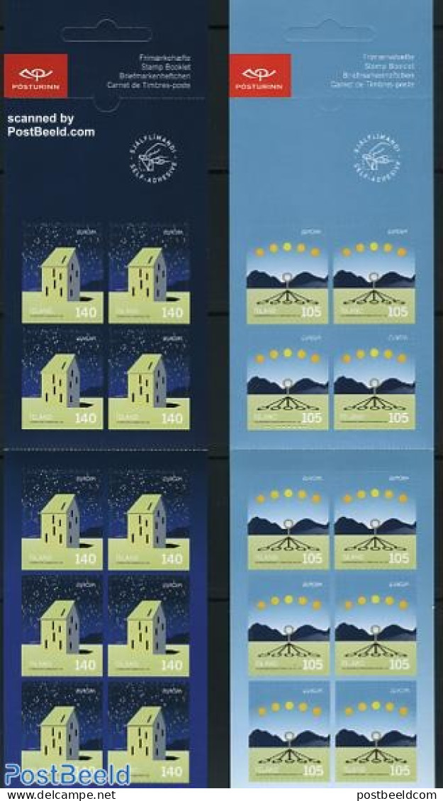 Iceland 2009 Europa, Astronomy 2 Booklets, Mint NH, History - Science - Europa (cept) - Astronomy - Stamp Booklets - Nuovi