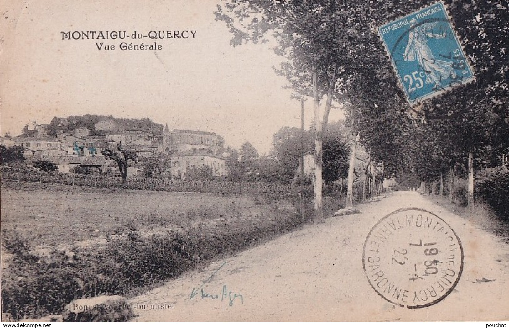 D18-82) MONTAIGU DU QUERCY - VUE GENERALE  - EN  1922 - Montaigu De Quercy