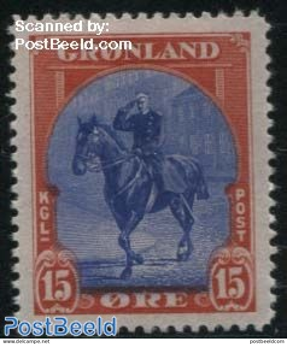 Greenland 1945 15o, Stamp Out Of Set, Unused (hinged), Nature - Horses - Neufs