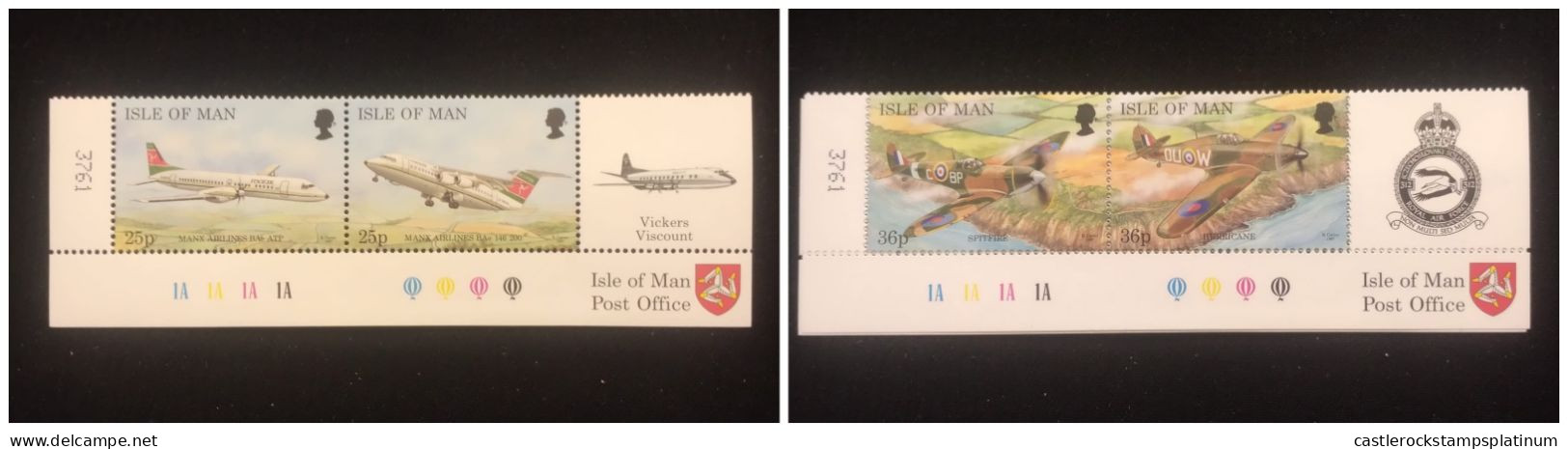 O) 1997 ISLE OF MAN, AIRCRAFT, MANX AIRLINES RA  ATP, RA 146 200, SPITFIRE, HURRICANE, MNH - Man (Ile De)