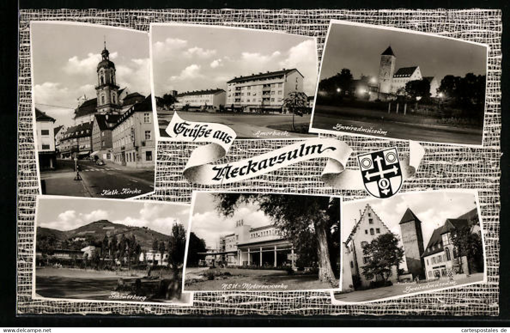 AK Neckarsulm, NSU-Motorenwerke, Zweiradmuseum, Scheuerberg, Wappen  - Neckarsulm