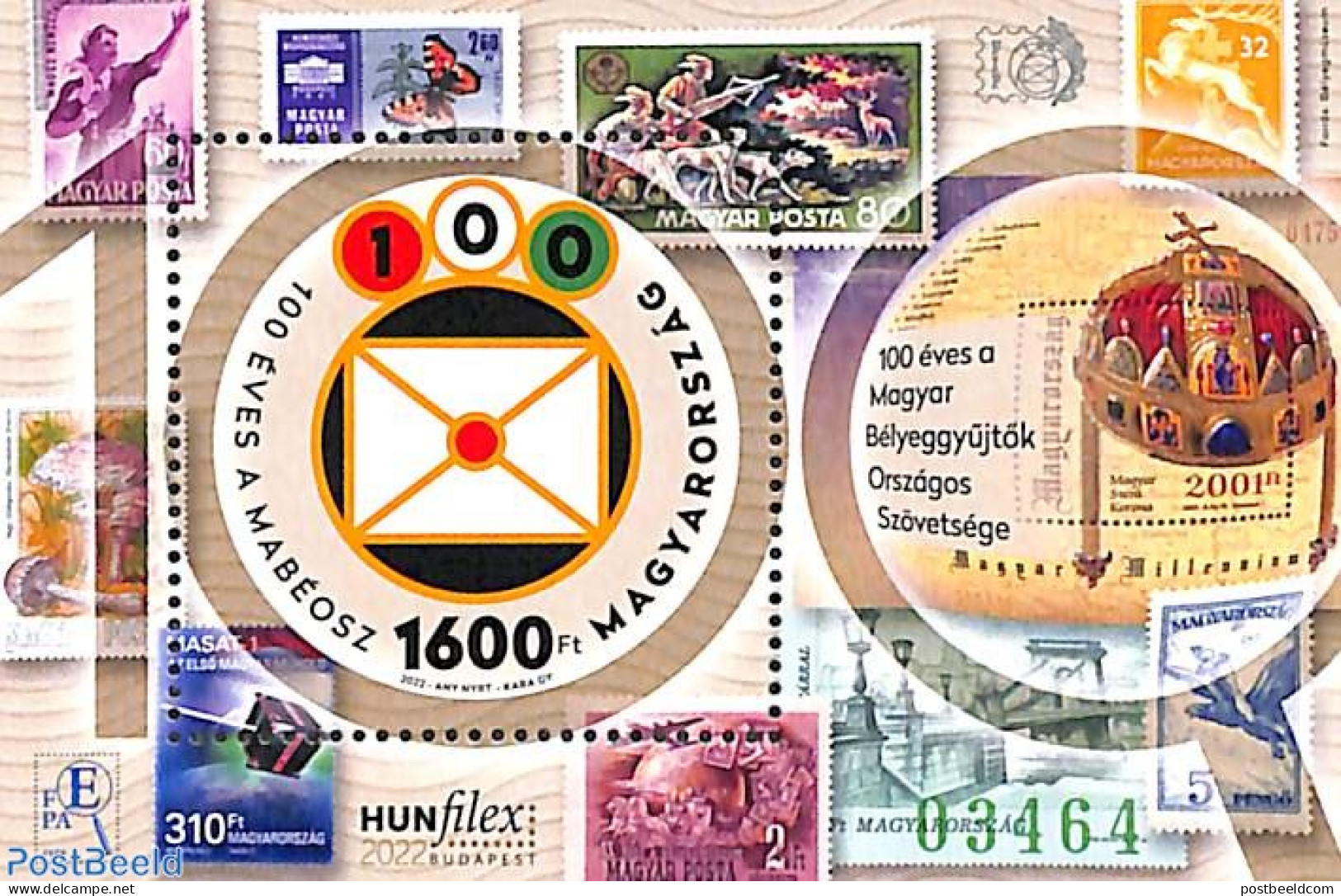 Hungary 2022 Hunfilex S/s, With Green Number, Square Perforation, Mint NH, Nature - Various - Butterflies - Hunting - .. - Nuovi