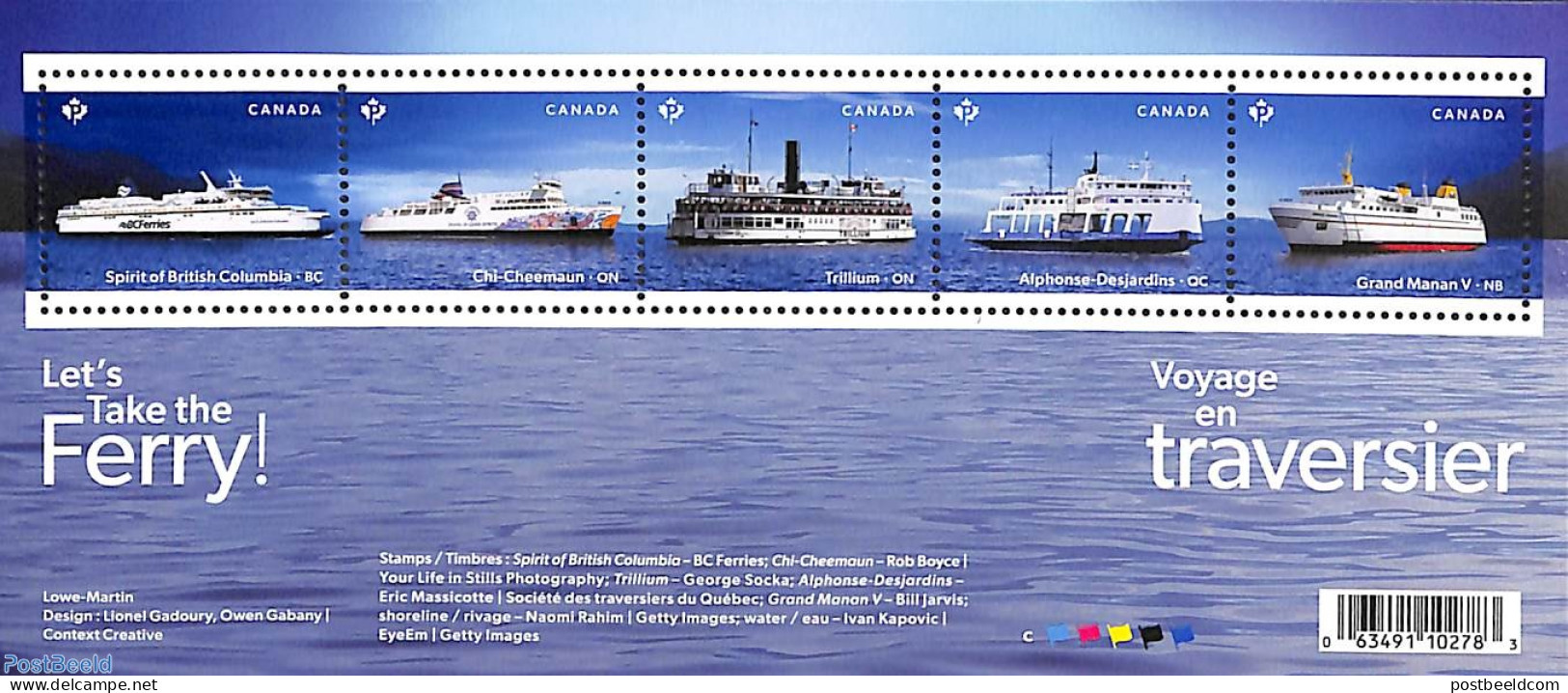 Canada 2023 Ferry Boats S/s, Mint NH, Transport - Ships And Boats - Neufs