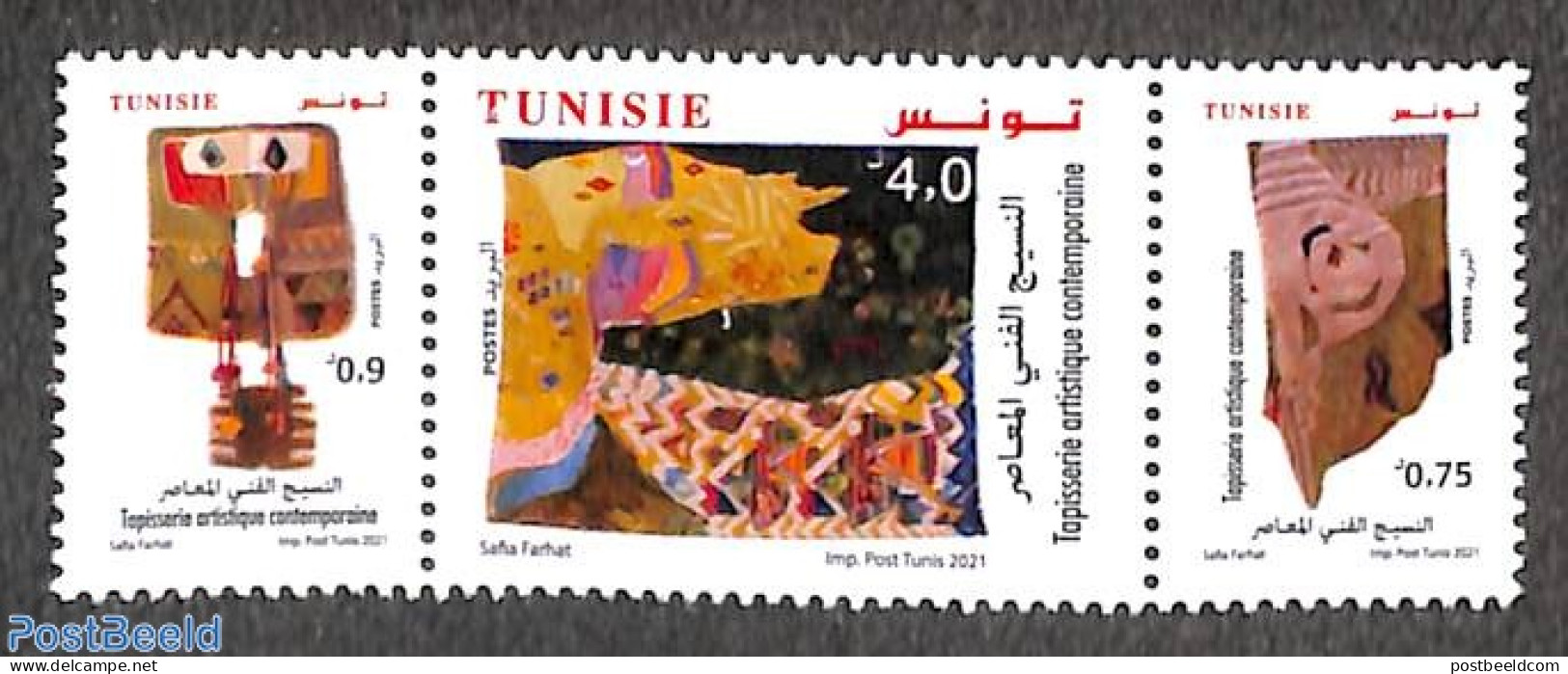 Tunisia 2021 Carpets 3v [::], Mint NH, Various - Textiles - Textil