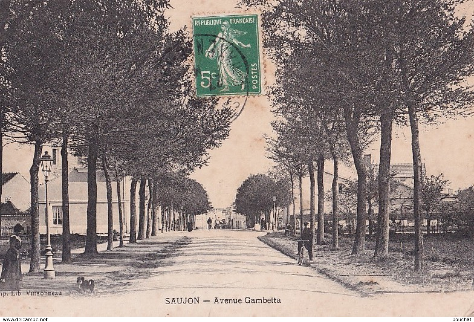D26-17)  SAUJON  - AVENUE GAMBETTA - EN  1908 - Saujon