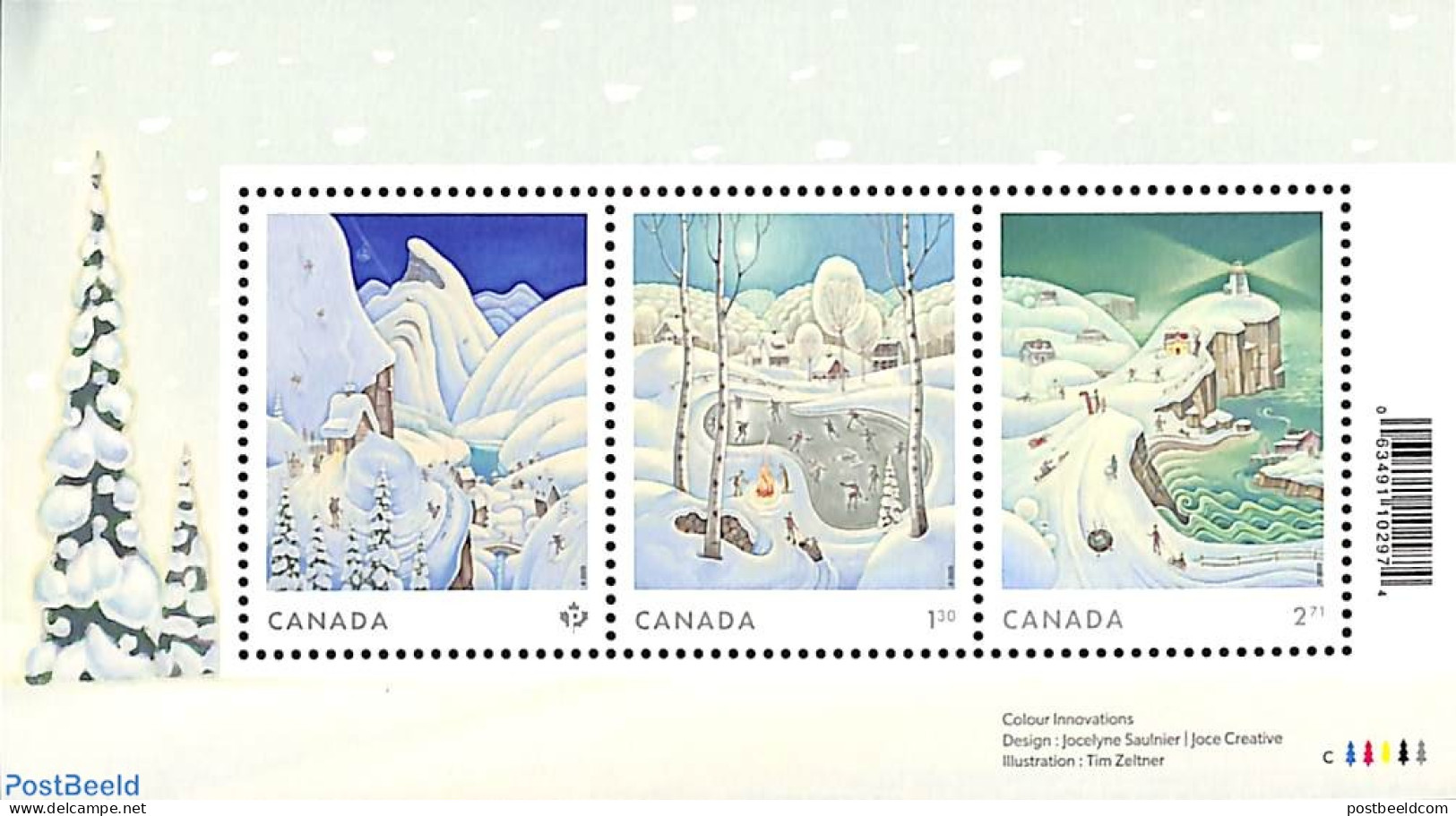 Canada 2023 Winter Scenes 3v M/s, Mint NH - Neufs