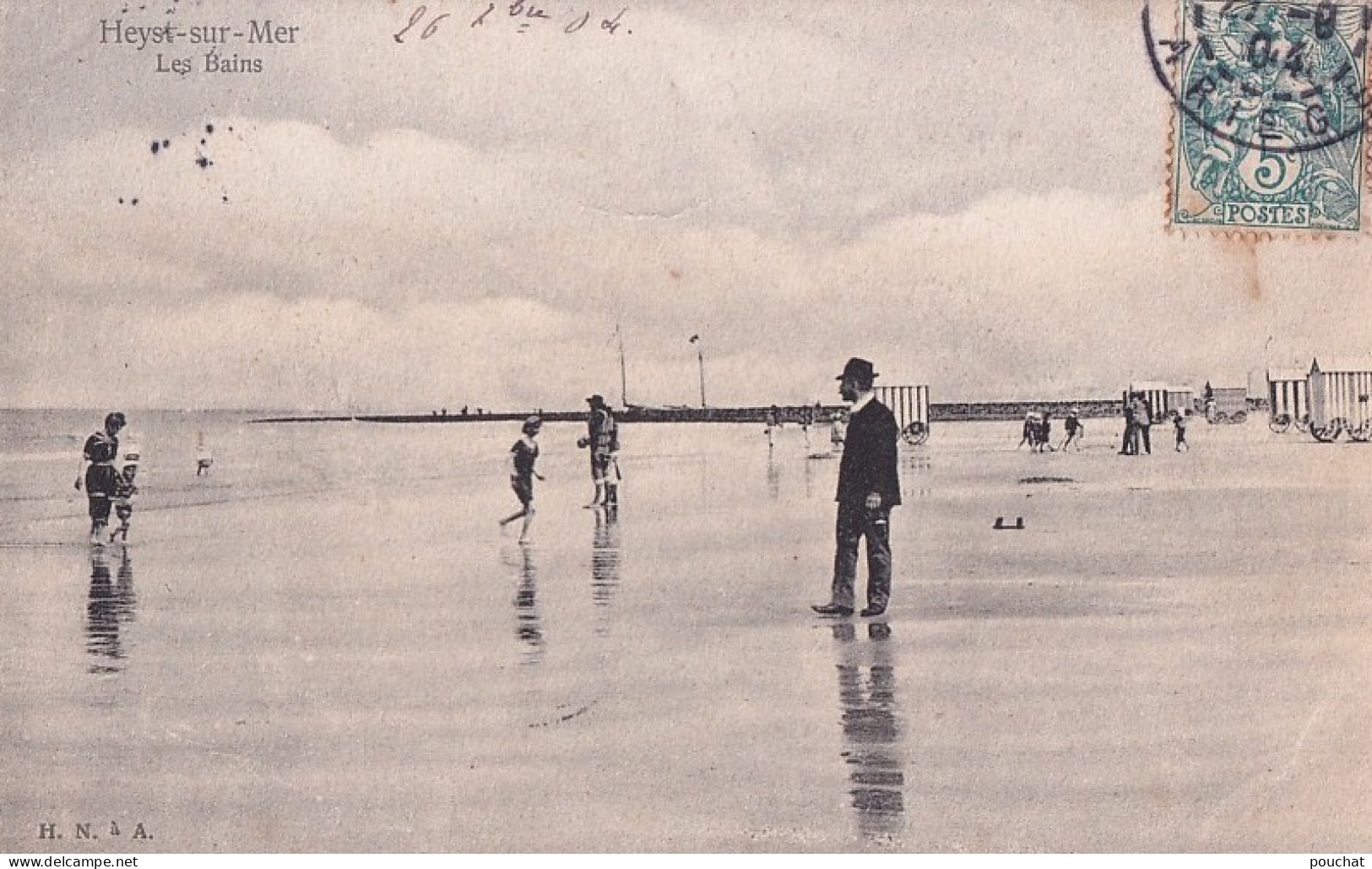 E3- HEYST  SUR  MER - LES  BAINS - ANIMATION -  EN  1904 - Heist