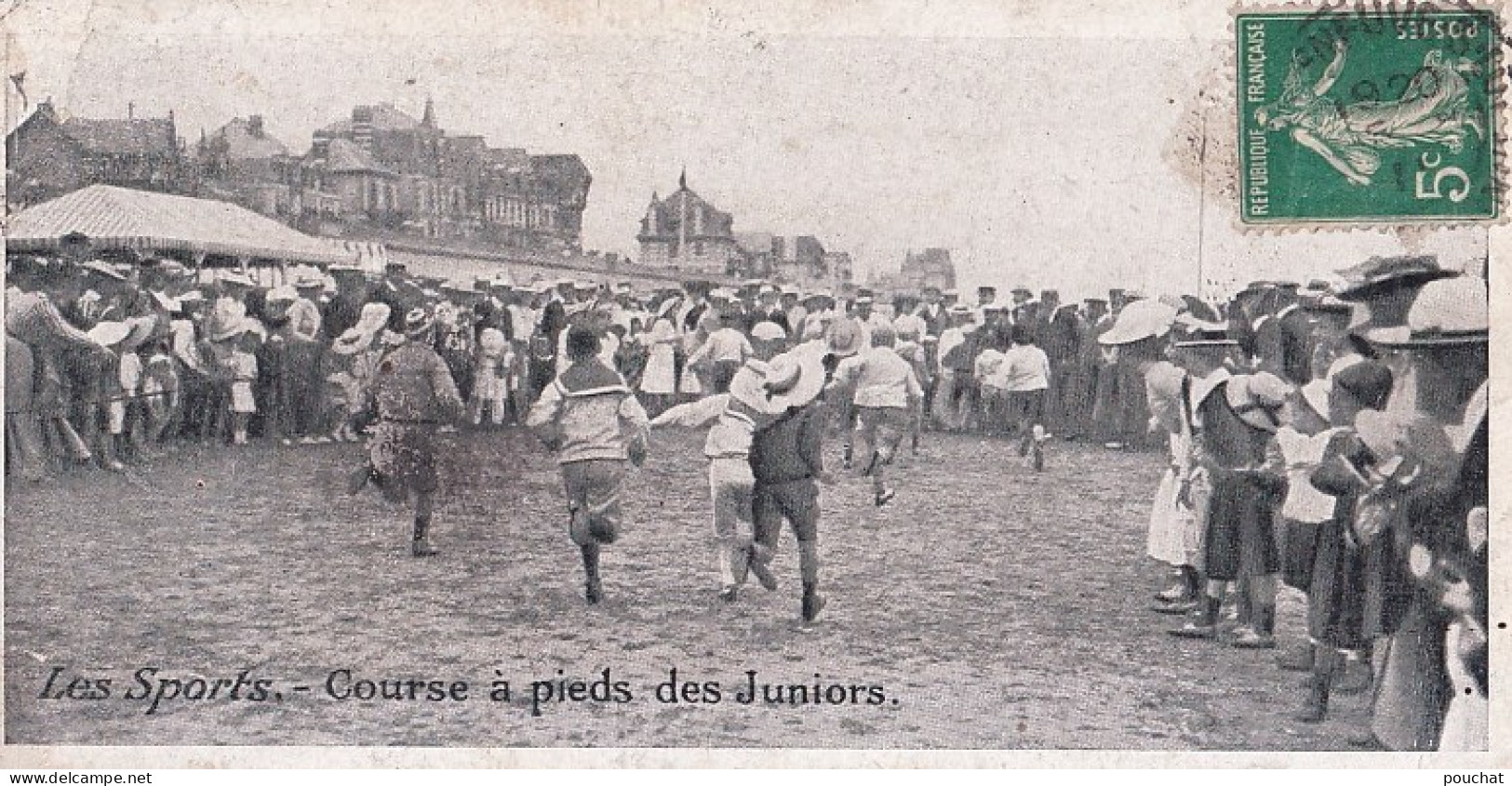 E3- LES SPORTS - COURSE A PIEDS DES JUNIORS  - MINI CARTE D ' ORIGINE - EN  1911 - ( 2 SCANS ) - Atletismo