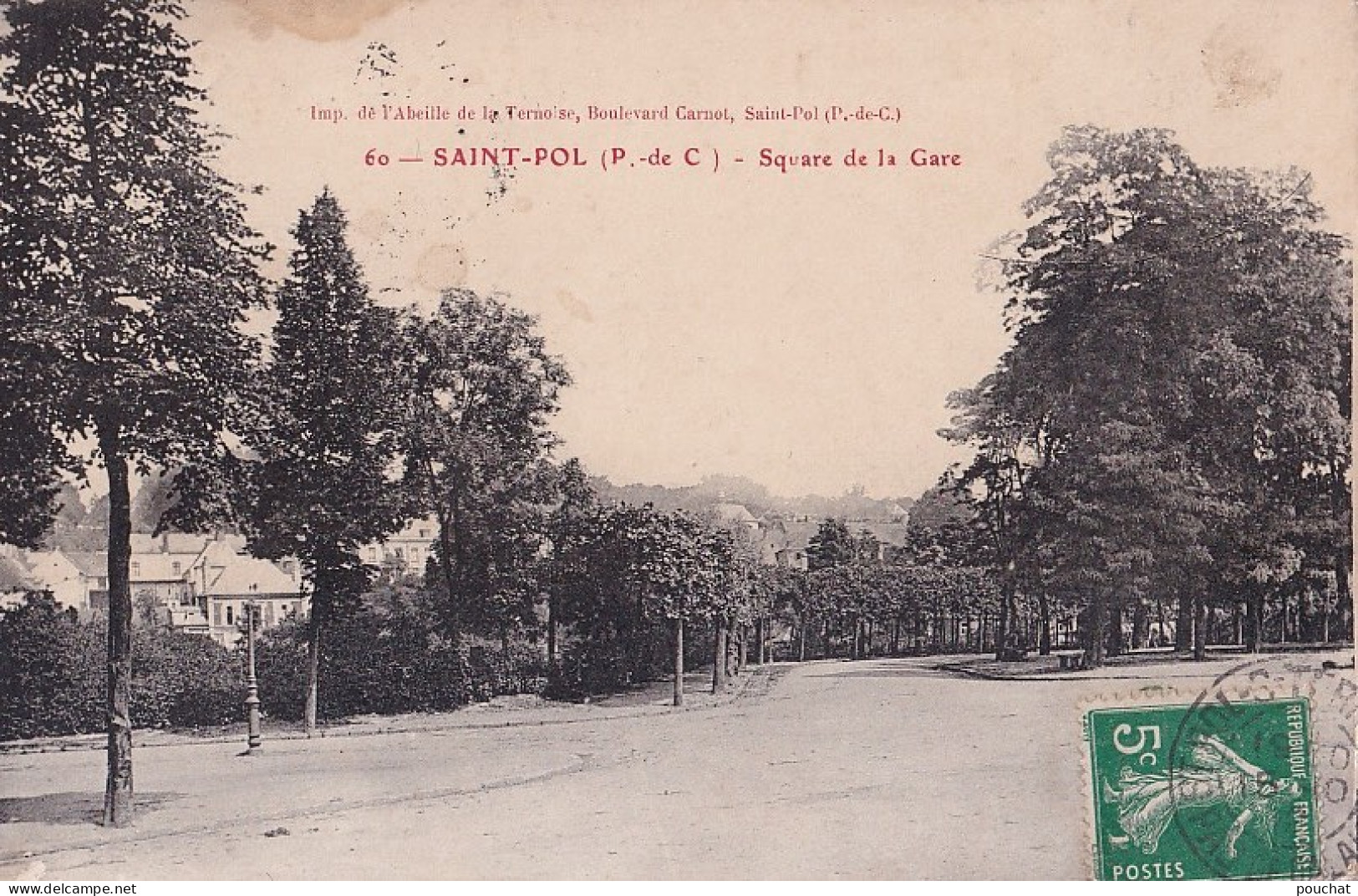 E4-62) SAINT POL - PAS DE CALAIS -  SQUARE DE LA GARE  - EN  1912   - Saint Pol Sur Ternoise