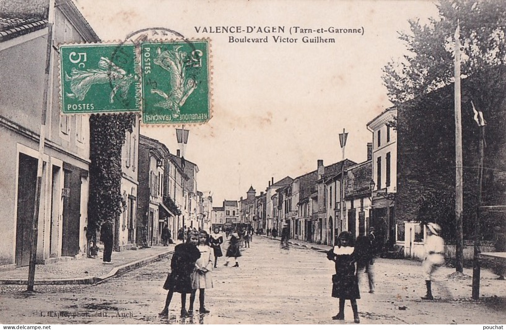 E6-82) VALENCE D ' AGEN - TARN ET GARONNE - BOULEVARD VICTOR GUILHEM - ANIMEE  - HABITANTS - EN  1908 - Valence