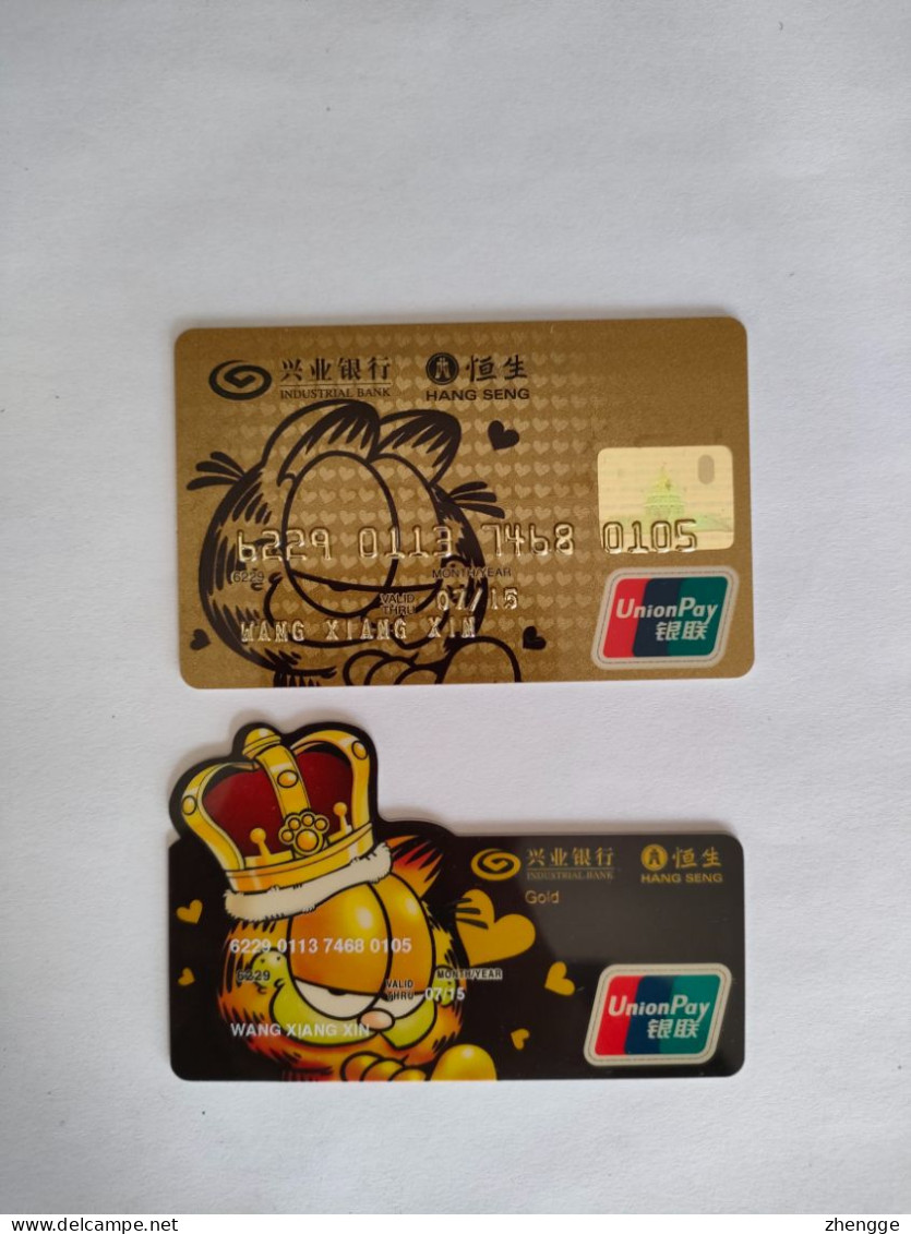 China,Garfield,(2pcs) - Carte Di Credito (scadenza Min. 10 Anni)