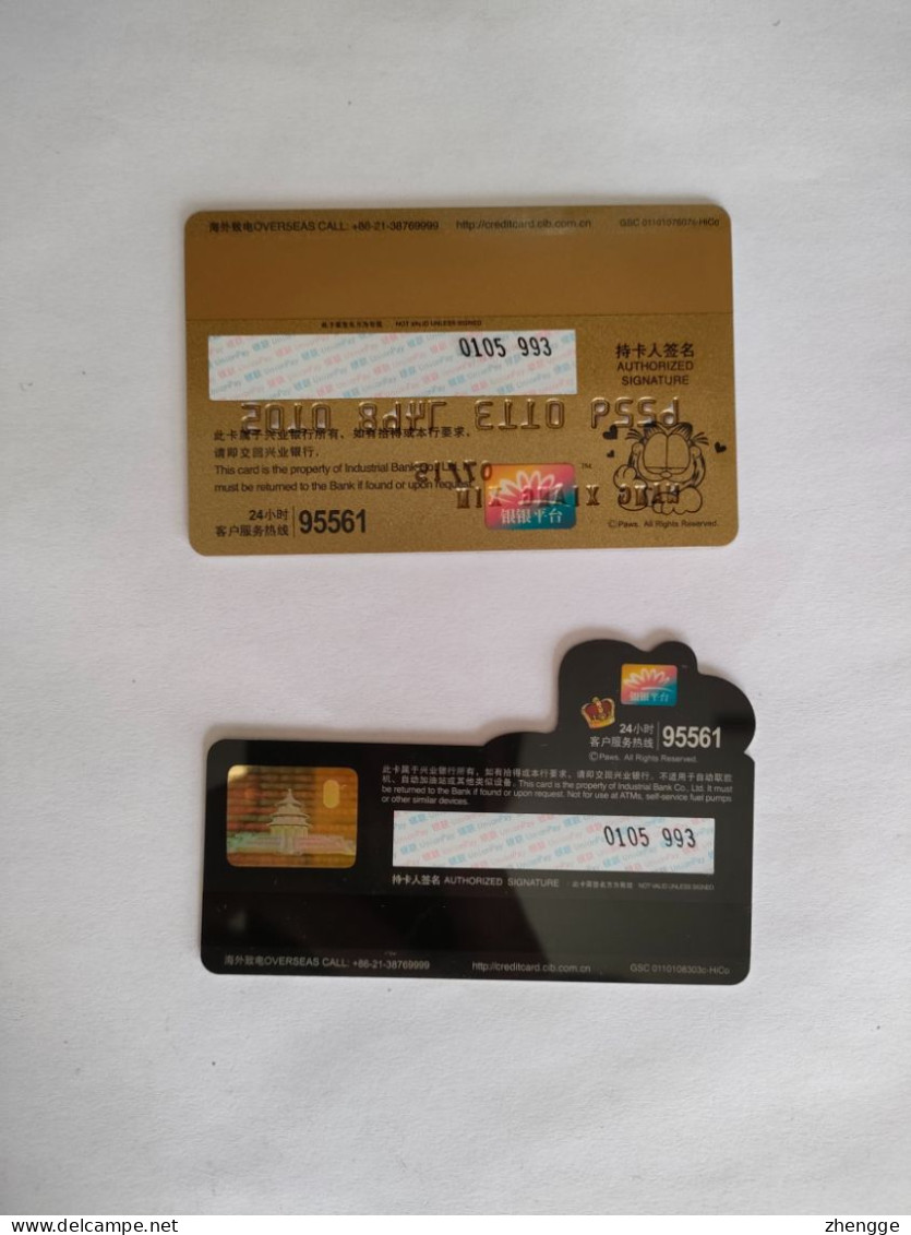 China,Garfield,(2pcs) - Credit Cards (Exp. Date Min. 10 Years)