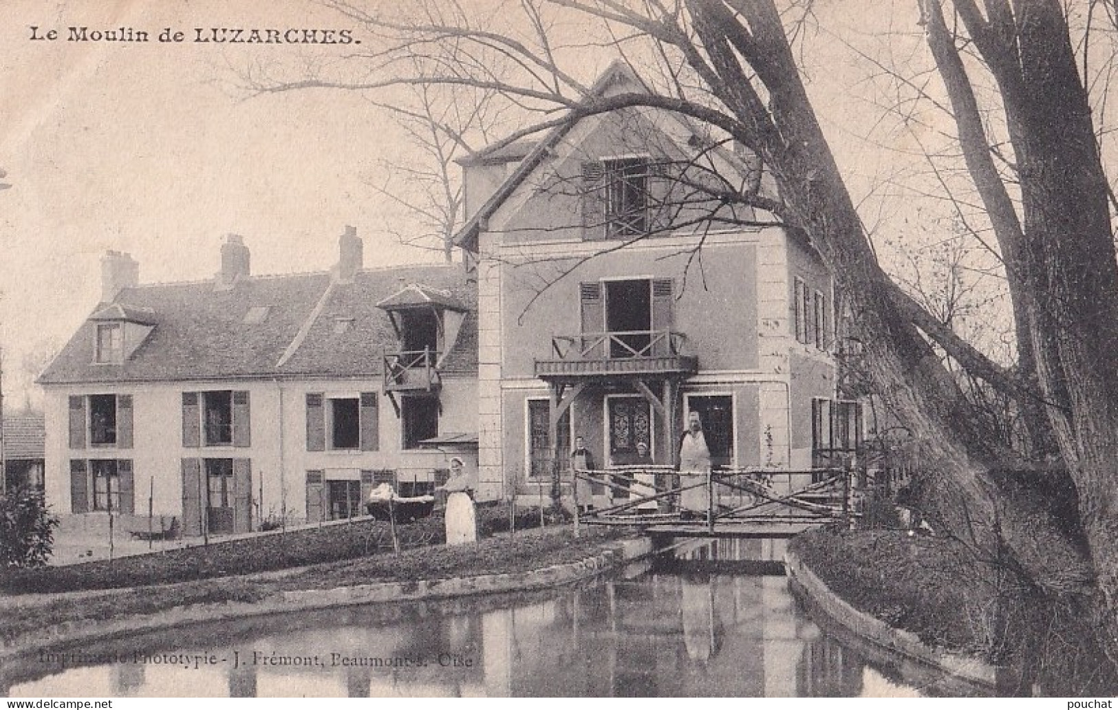 E13-95) LUZARCHES - LE MOULIN DE LUZARCHES - ANIMEE - HABITANTS - EN  1905 - ( 2 SCANS ) - Luzarches